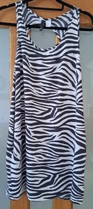 H&M Zebra Print Long Sleeveless Tunic Size 8 - Picture 1 of 6