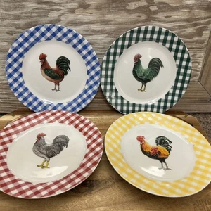 Cordon Bleu Hahn Teller kariert 4er Set schöne Farbmischung 8" - Bild 1 von 19