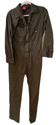Dickies женщин комбинезон 100% хлопок оливковый зеленый новый длинным рукавом цельный - Изображение 1 из 4