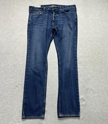 Hollister Jeans Mens 36 X 32 Slim Straight Button Fly Medium Wash Blue Denim - Image 1 of 4