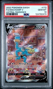 PSA 10 GEM MINT Machamp V Alternate Alt Art 172/189 Pokemon SWSH Astral Radiance - Picture 1 of 3
