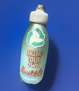 Wondershop Blue Bottle Glass Ornament Christmas Holiday Decor 5.5" - Picture 1 of 7