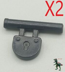 X2 Playmobil lock-bolt-door-padlock-castle-police station-roman coliseum