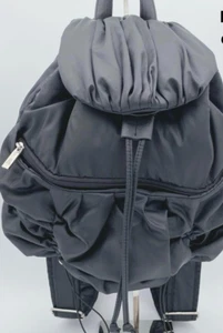 LANVIN en Bleu Gathered Backpack Drawstring Style Black Authentic Used from jp - Picture 1 of 19
