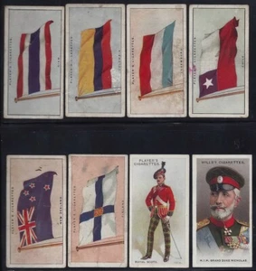 8 Cigarette Cards - 7 Players & Sons,1 W.D.&H.O.Wills (Flags, Uniforms, Leaders) - Picture 1 of 2