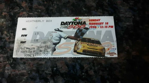 1996 Nascar Daytona Inter. Speedway Daytona 500 Ticket Stub Dale Jarrett Winner Cover