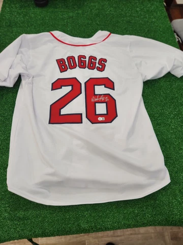 Wade Boggs Autograph Signed Custom Boston Stitched XL Jersey - Beckett COA Cover