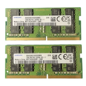 Samsung 32GB 2×16GB PC4-25600 PC4 3200AA DDR4 2RX8 3200MHz 260pin Memory RAM - Picture 1 of 2