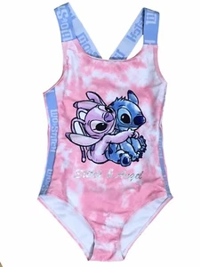 Girls Lilo & Stitch Swimming Costume Disney One Piece Swimsuit Swimwear 5-13 Yrs - Picture 1 of 5