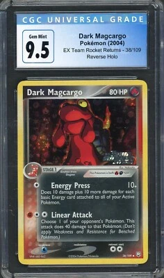 CGC 9.5 Dark Magcargo EX Team Rocket Returns 38/109 Reverse Holo Pokemon Card B5 - Image 1 of 2