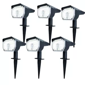 6 Pack 76-LED Solar Spotlights Landscape Lights Outdoor Garden Pathway Lamps - Picture 1 of 14
