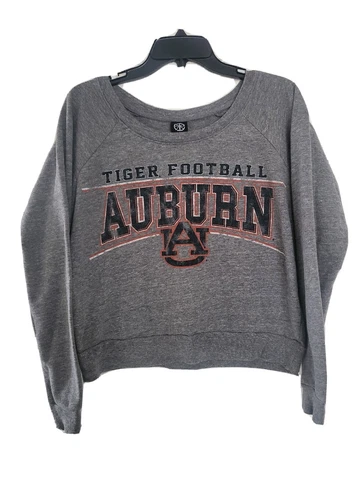 Auburn Tigers Women's Sweatshirt Medium Gray Crop Cut Off Cover