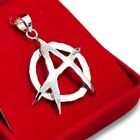 925 Silver Anarchy Pendant Grim Reaper Necklace Chaos Hiphop Punk Jewelry Gift