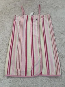 Vestido Tommy Hilfiger Rosa Terry Tela Playa Envolvente Para Mujer Talla L/XL Logo Correa - Imagen 1 de 15