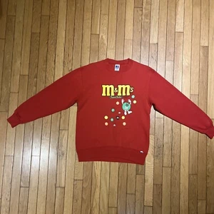 Vintage M&M Sweatshirt Russell Athletic Size Medium USA Peanut Butter Dated 1990 - Picture 1 of 10