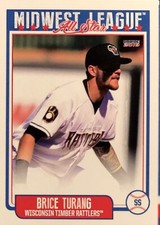 Brice Turang 2019 Midwest League All Star Game Baseball Card~FREE SHIPPING