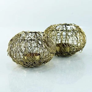 The Brass Wired Tealight Holder Set is a Stunning and Elegant Addition HomeDecor - Picture 1 of 22