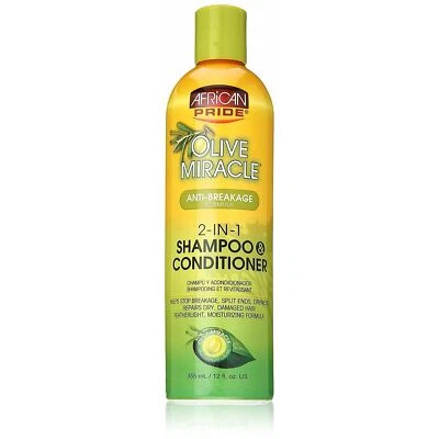 African Pride Olive Miracle Anti-Breakage 2-in-1 Shampoo & Conditioner 12 Ounce - Image 1 of 2