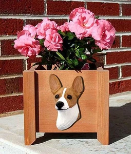 Rat Terrier Planter Flower Pot Red White - Picture 1 of 1