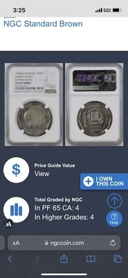 DOMINICAN REPUBLIC PROOF 1984 MO 1 Peso NGC PF65 CAMEO Human Rights - Image 1 of 4