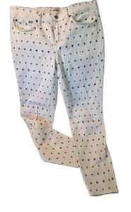 J. Crew Women's Toothpick Mid Rise Stretch Skinny Jeans Size 31 Ivory Stars - Picture 1 of 8