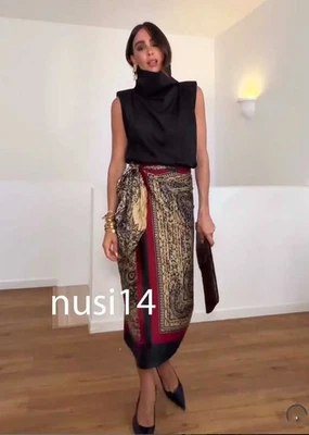 ZARA 全新女式中腰 MIDI ZW COLL PAISLEY 沙龙裙 9070/101/330 — 第 1/4 张图片