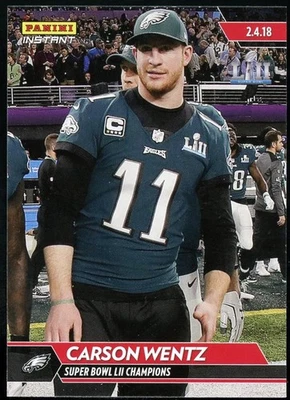 2018 Panini Instant Super Bowl LII Champions Eagles /5714 Carson Wentz #520 - Image 1 of 2