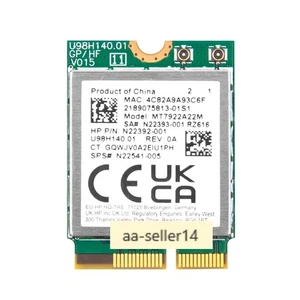 MT7922A22M MT7922 M.2 WIFI 6E 802.11AX Tri-Band 5374Mbps WiFi Bluetooth Adapter - Picture 1 of 3