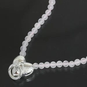 Tiffany & Co Vintage Rose Quartz Heart Necklace Sterling Silver 925 No Box Rare - Picture 1 of 5