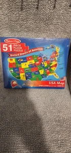 Melissa & Doug USA Map Floor Puzzle 51pcs - Picture 1 of 10