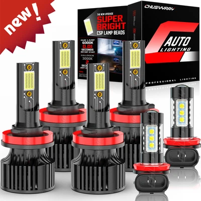 Подходит для Chevrolet Impala Limited 2014-2016 - 6 светодиодных фар дальнего/низкого света + противотуманные лампы - Изображение 1 из 4