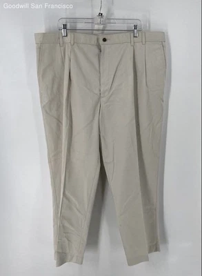 NWT David Taylor Gray Cotton Flat Front Straight Leg Dress Mens Pants 44 x 29 - Image 1 of 4