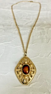 Vintage Sarah Coventry Tigerauge Halskette ~ "Candle-Glo" ~ 1972 - Bild 1 von 5