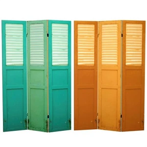 Distressed Door Panel 6 ft. Printed 3-Panel Room Divider - Picture 1 of 8