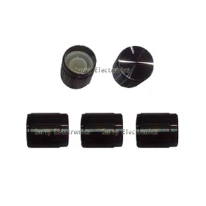 5 Stck. Schwarz Knopf Aluminiumlegierung für Rotationskegelpotentiometer Loch 6 mm Zum Selbermachen Neu - Bild 1 von 1