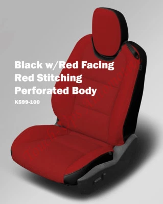Chevrolet Camaro 2010-2015 cupé LS RS SS FUNDAS DE ASIENTO DE CUERO PERSONALIZADAS NEGRO ROJO  Foto 1 de 4