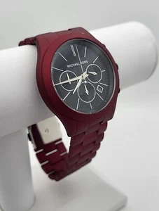 MICHAEL KORS MK9061 Men's Runway Chronograph Red Stainless Watch Macy's Display - Picture 1 of 11