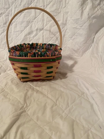 Longaberger 1999 Easter Basket with Easter Egg Liner Cover