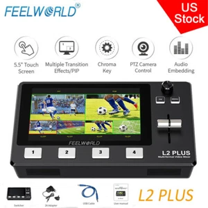 US FEELWORLD L2 Plus 5.5'' Multi-camera Video Mixer Switcher For Live Streaming - Picture 1 of 13