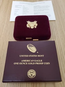 2018-W 1 oz. American Eagle Gold Plated Proof Coin (W. Original/Box & COA) - Picture 1 of 8