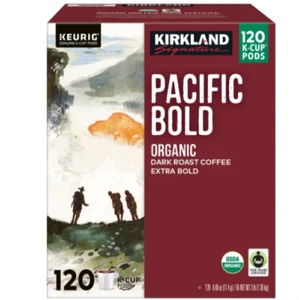 Kirkland Signature Pacific Bold Organic Dark Roast Extra Bold 120-Ct K-Cups - Picture 1 of 3
