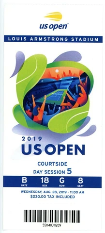 8/28 2019 US Open Tennis Courtside FULL TICKET Serena Williams Bianca Andreescu Cover