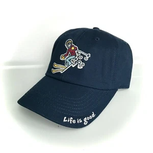 LIFE IS GOOD SOMBRERO DE ESQUÍ azul marino hombre/mujer ADULTO papá gorra esquiador esquí nieve invierno - Imagen 1 de 5