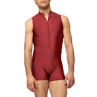 Mens Leotard Workout Jumpsuit Sleeveless Bodysuit Stretch Activewear Swimwear
