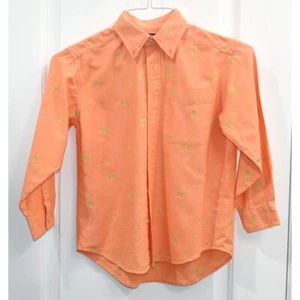 Lands' End Boys Long-Sleeved Dress Shirt Size 8 Palm Trees - Picture 1 of 2
