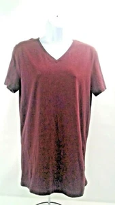 H & M Womens Merlot V-Neck Short Sleeve Stretch Pullover T-Shirt Size M - Picture 1 of 6