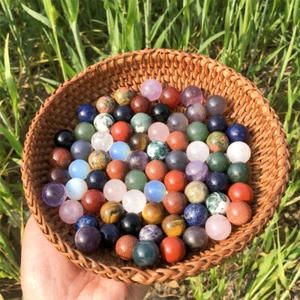 Wholesale Carved 15mm Mixed ball Mini Crystal Gemstone Sphere Crystal For Gift - Picture 1 of 201