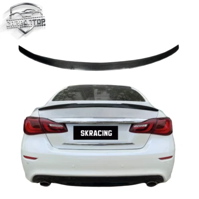 For 15-2019 Infiniti Q70 Q70L Real Carbon Fiber Rear Trunk Spoiler Wing Bodykit - Image 1 of 4