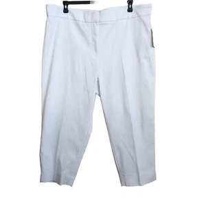 MICHAEL MICHAEL KORS Womens White Knit Pull-on Cropped Pants Plus Size 22 NWT - Picture 1 of 12