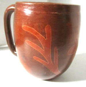 Vintage Coffee Mug with Handle Rustic Brown Ceramic Tree Branches - Picture 1 of 11